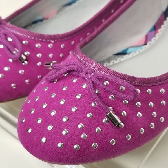 Arizona Jean's Co Womens Fuchsia Studded Slip On Ballet Flats Size 9M - Picture 4 of 16